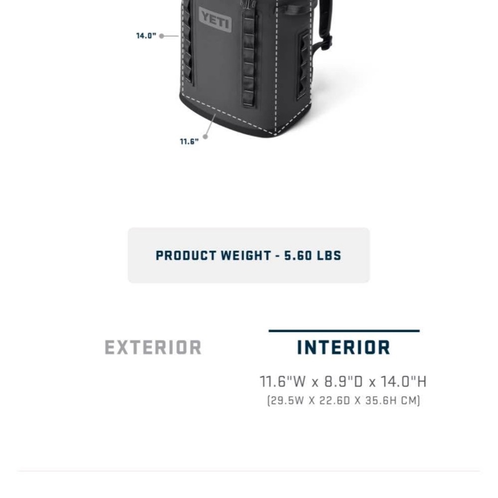 Yeti M20 Backpack Soft Cooler, Olive/Black, NEW IN BOX - Picture 5 of 5